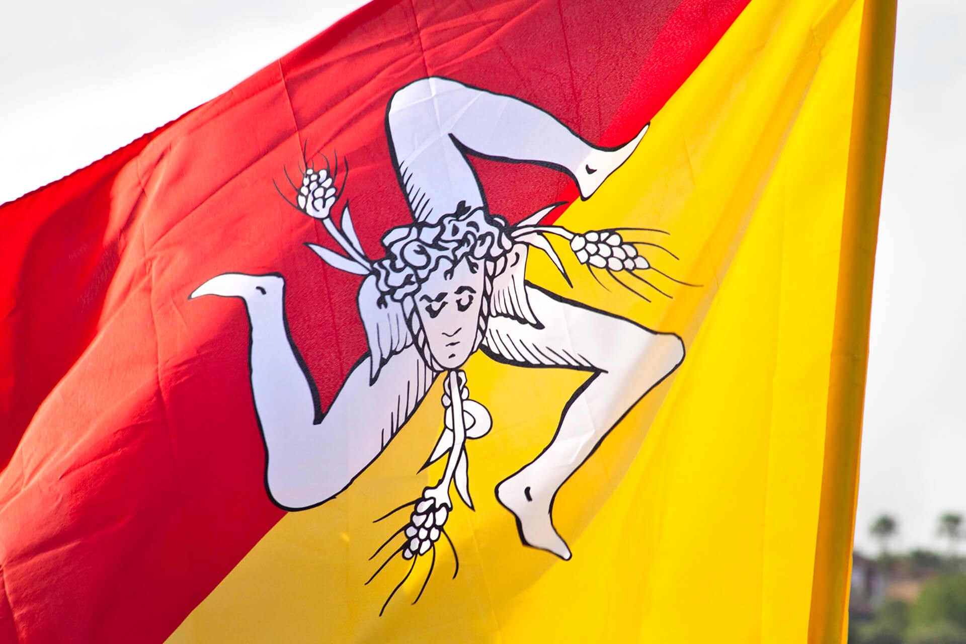 Visiting Sicily the Sicilian flag